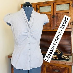 SzS gray white blouse